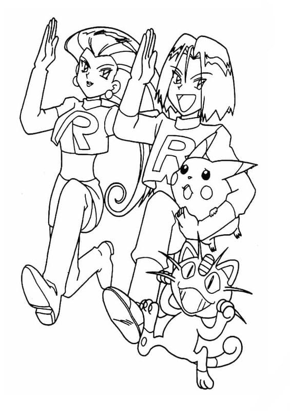 ロケット団 描く ぬりえ