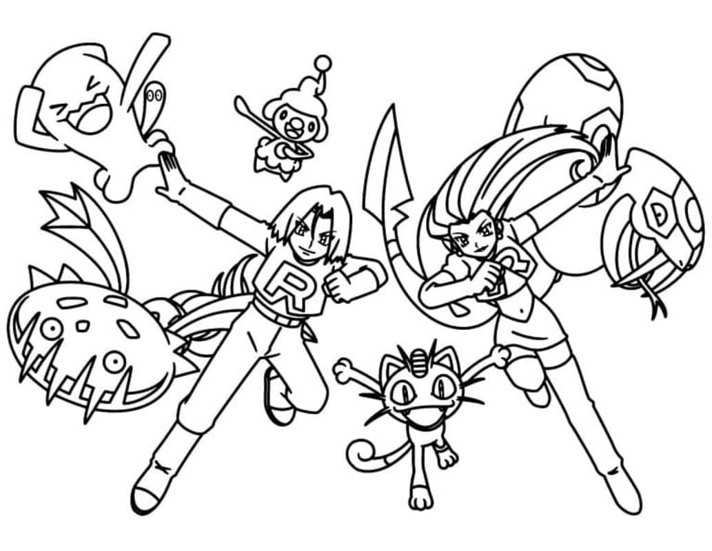 ロケット団 描く単純 ぬりえ