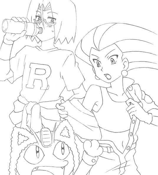 ロケット団 簡単 ぬりえ
