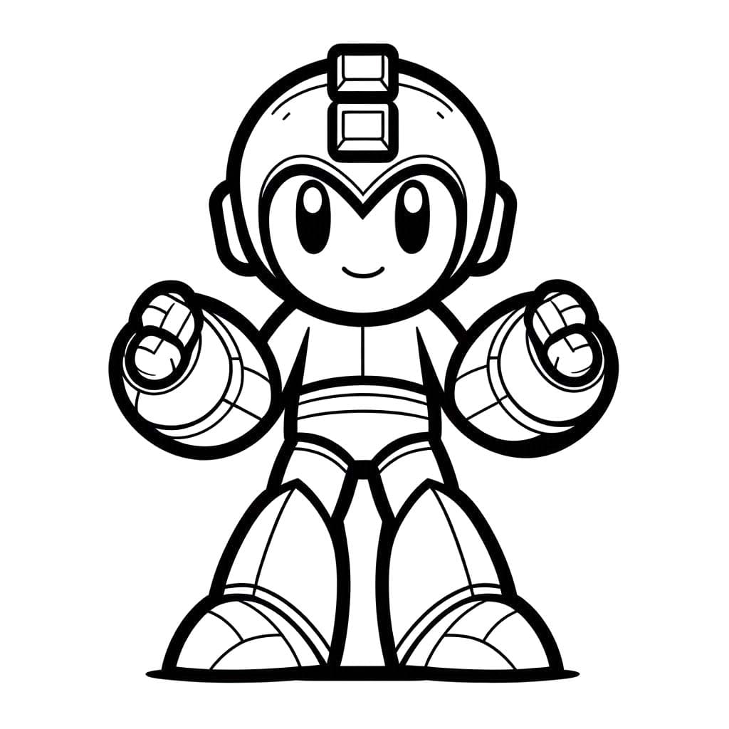 ロックマンを描く ぬりえ