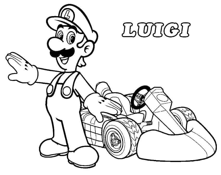 ルイージ 3 ぬりえ