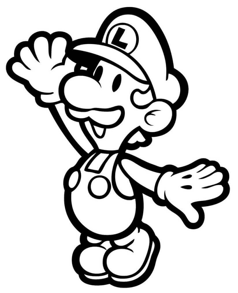 ルイージ 6 ぬりえ
