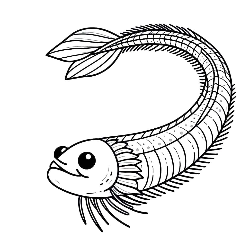 リュウグウノツカイの基本を描く ぬりえ
