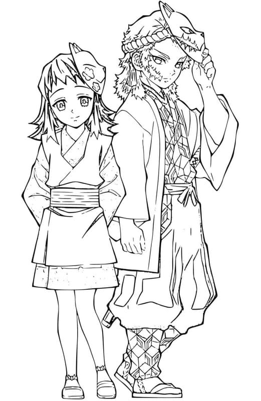 錆兎 描く ぬりえ