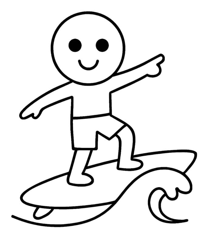 サーフィン 無料 ぬりえ