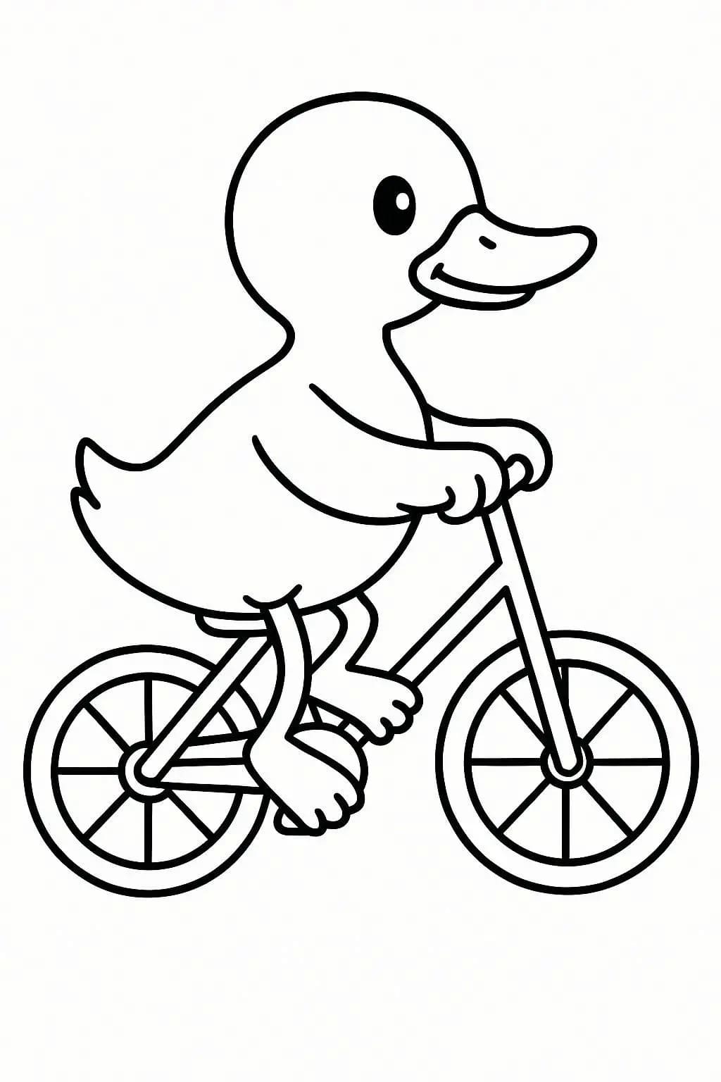 サイクリング アヒル ぬりえ