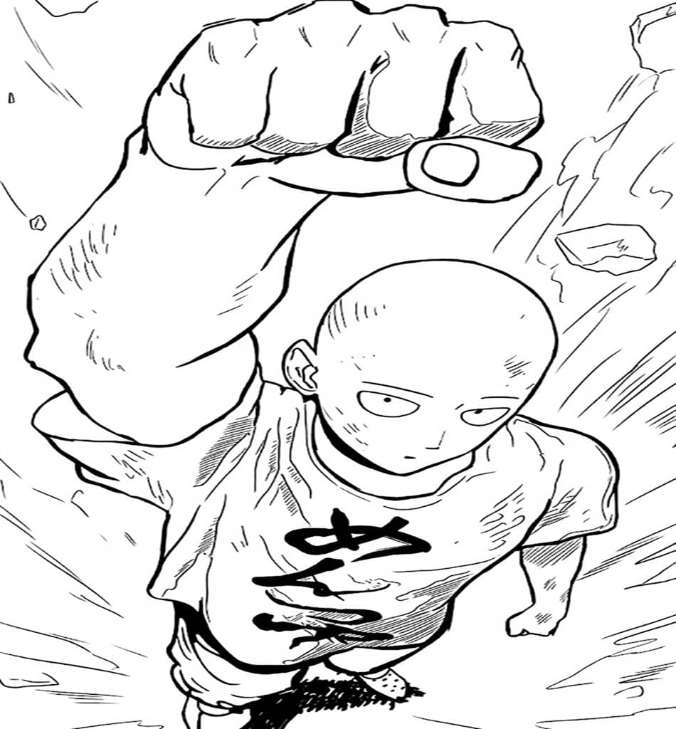 サイタマ 単純 ぬりえ