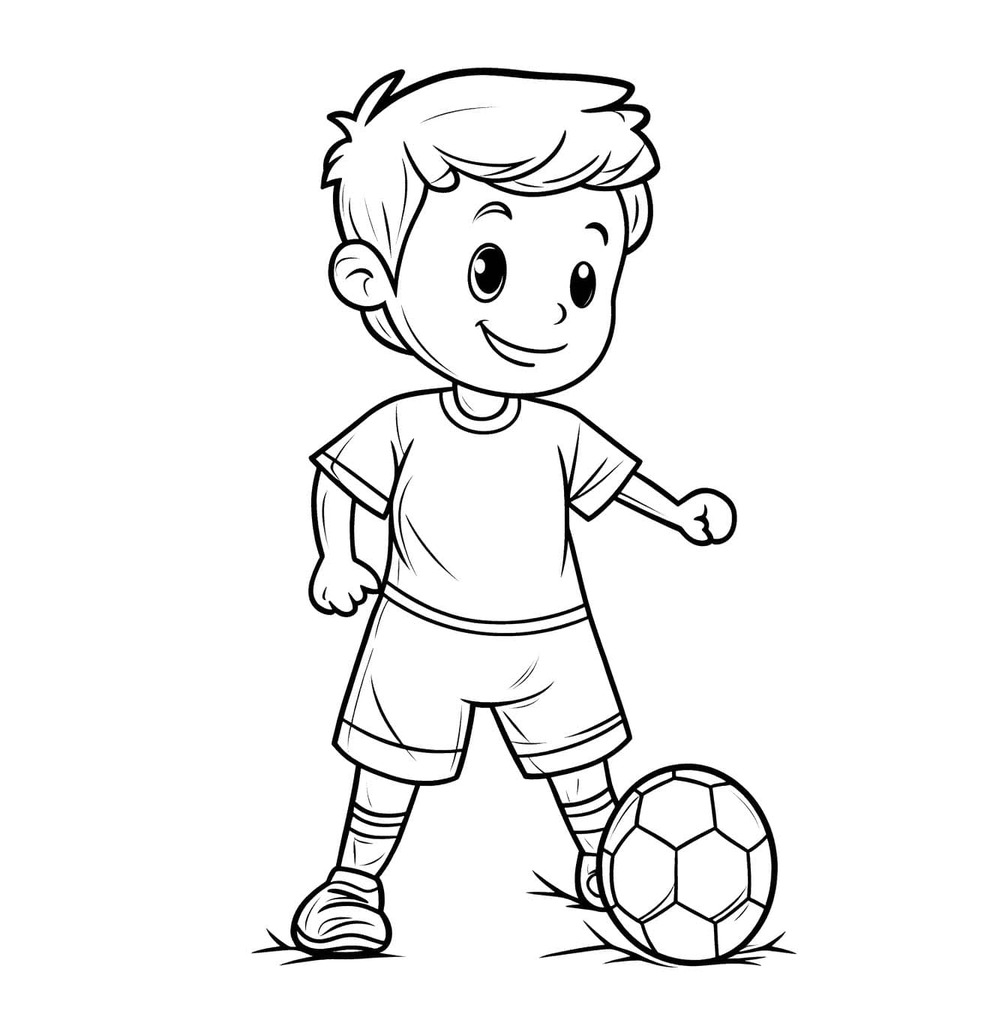 サッカー 1 ぬりえ