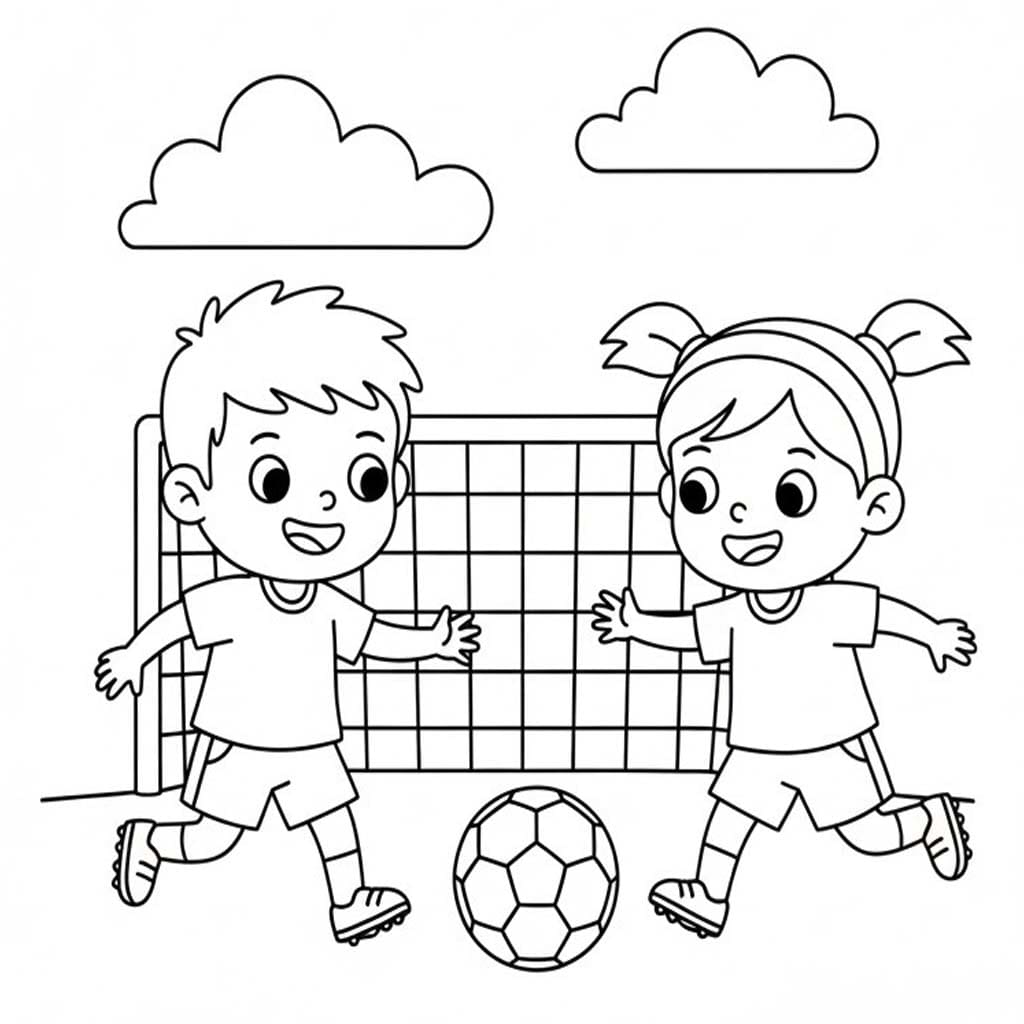サッカー 描く ぬりえ