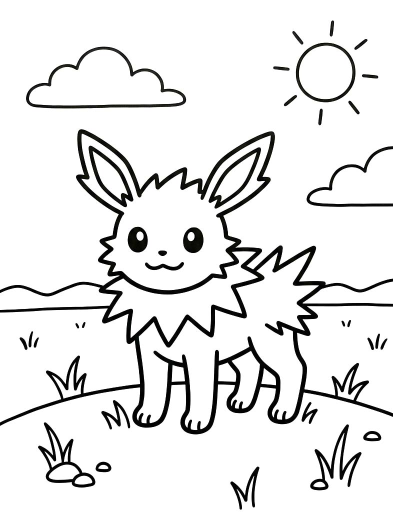 サンダース 描画 ぬりえ