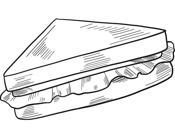 サンドイッチ 描く ぬりえ