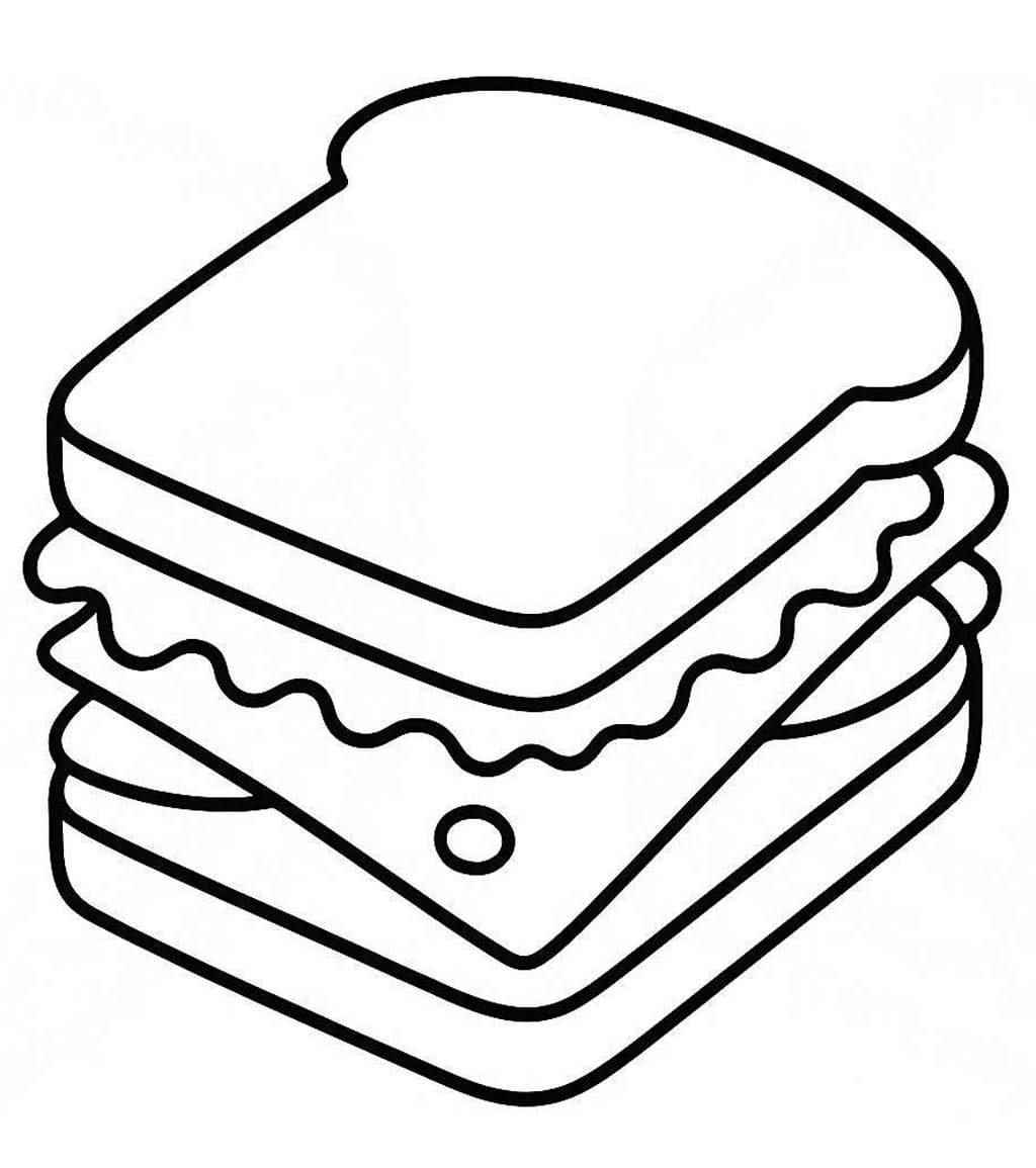 サンドイッチ 簡単 ぬりえ