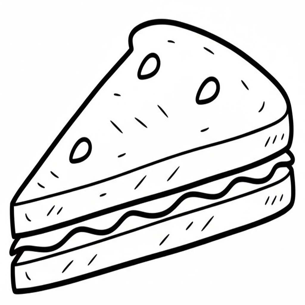 サンドイッチ 無料で印刷可能 ぬりえ