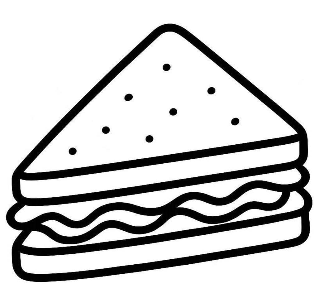 サンドイッチ 単純 ぬりえ