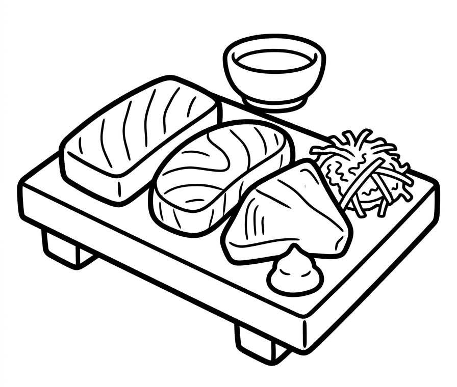 刺身 簡単 ぬりえ