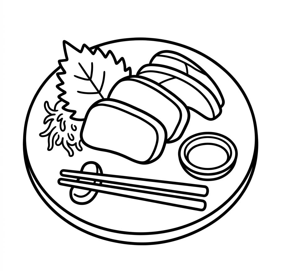 刺身 単純 ぬりえ