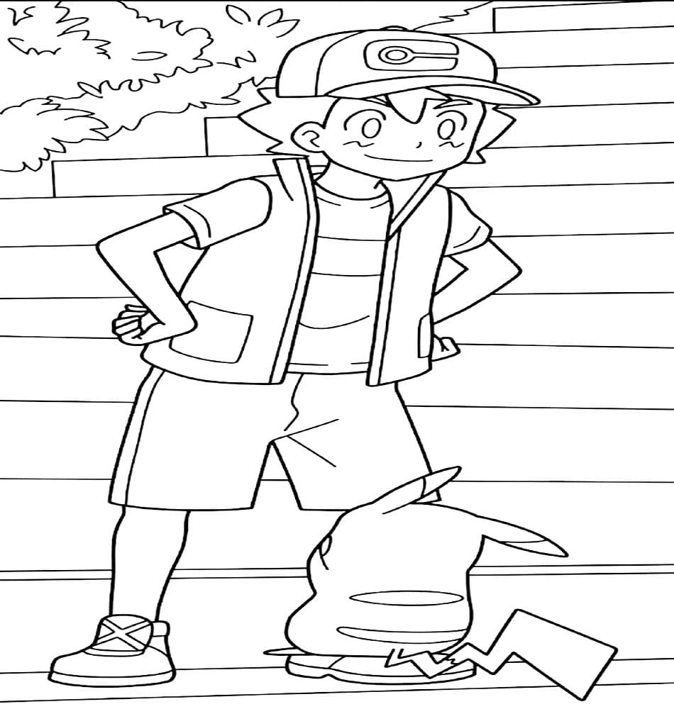サトシ 描画 ぬりえ