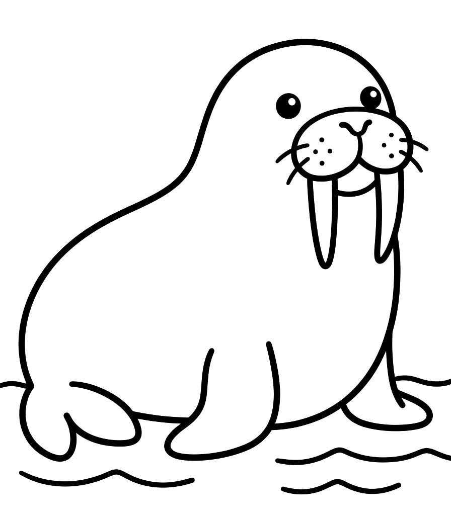 セイウチ 印刷可能 ぬりえ