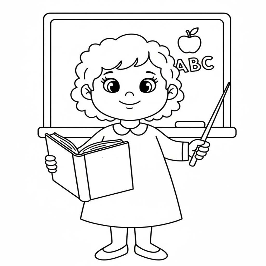 先生 簡単 ぬりえ