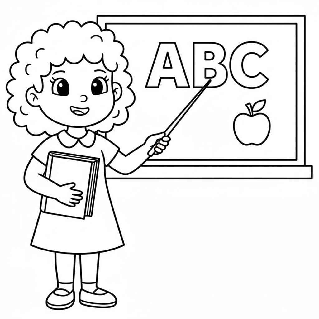 先生 無料 ぬりえ