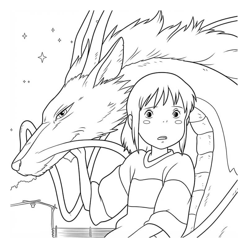 千と千尋の神隠し 基本的な ぬりえ