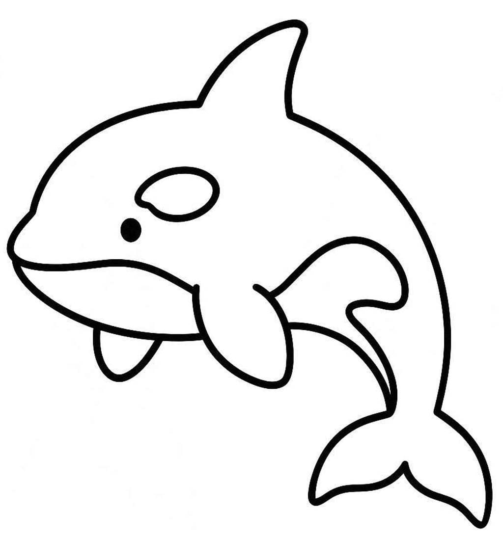 シャチ 単純 ぬりえ