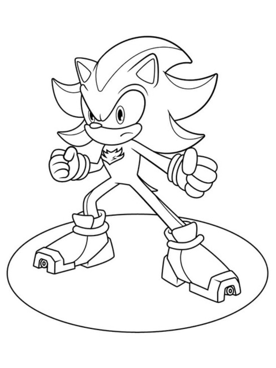 シャドウ・ザ・ヘッジホッグ 描く簡単 ぬりえ