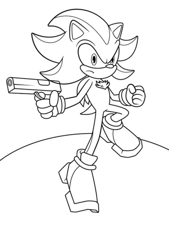 シャドウ・ザ・ヘッジホッグ 描く単純 ぬりえ
