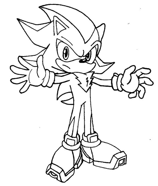 シャドウ・ザ・ヘッジホッグ 簡単に描く ぬりえ