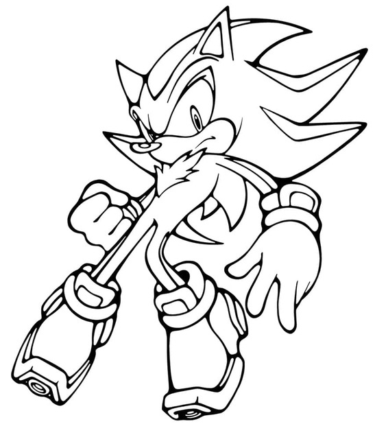 シャドウ・ザ・ヘッジホッグ 無料で描く ぬりえ