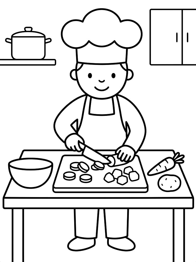 シェフ 画像 ぬりえ