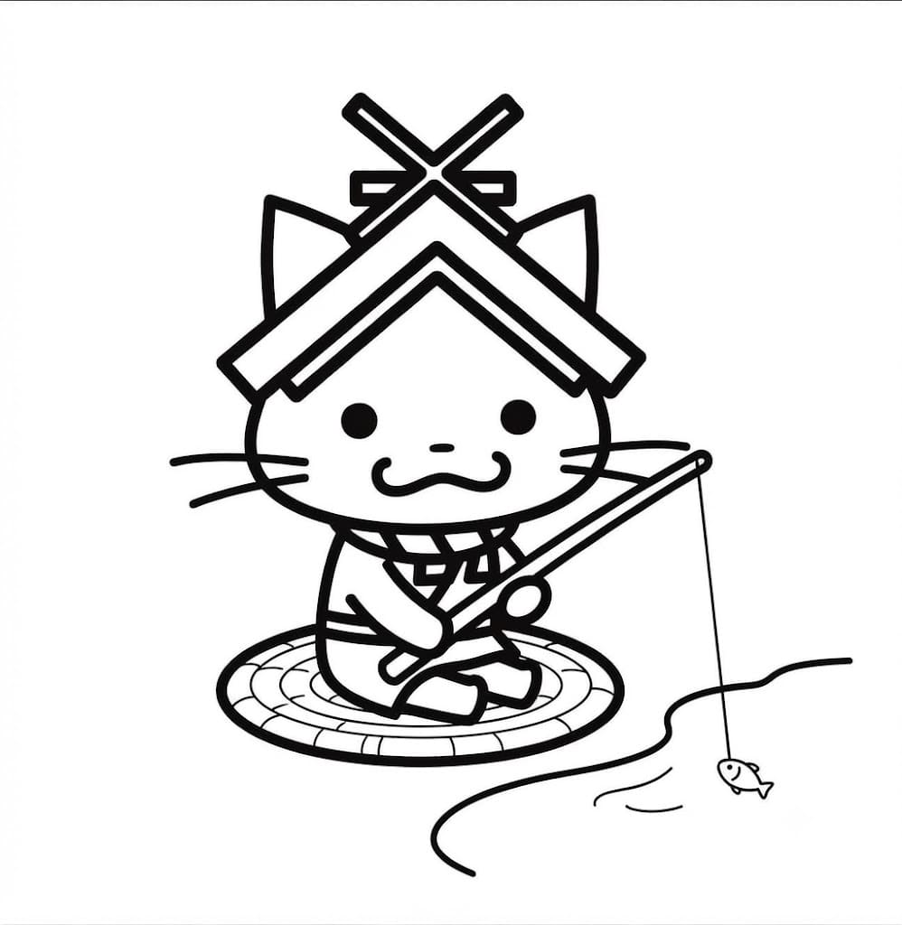 しまねっこ 単純 ぬりえ