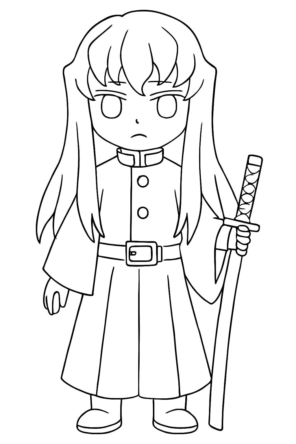 時透無一郎 1 ぬりえ