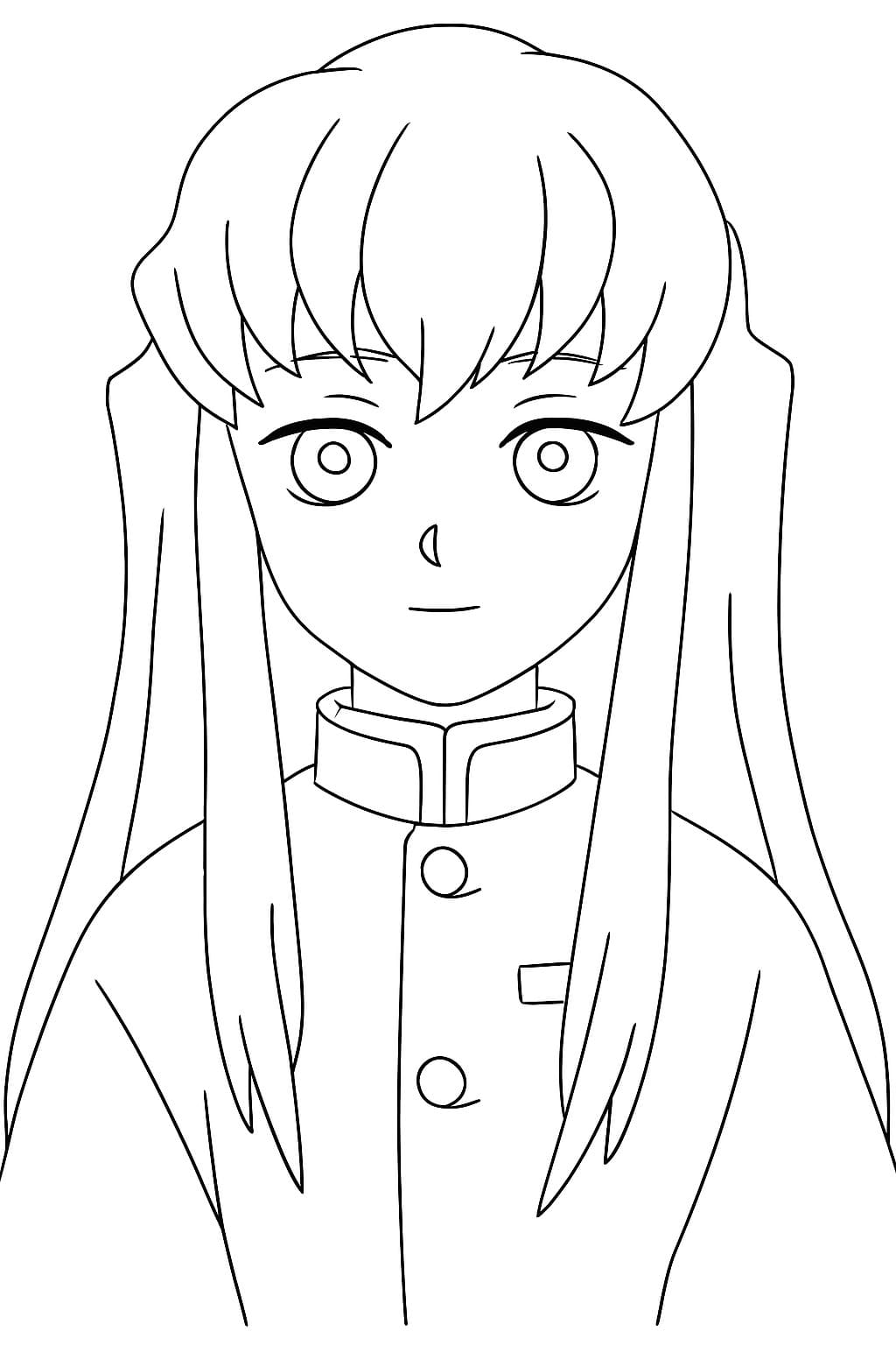 時透無一郎 2 ぬりえ