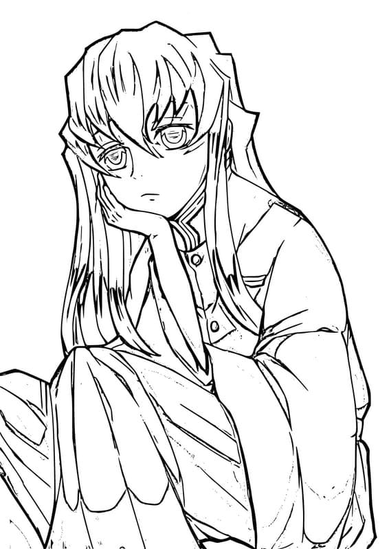 時透無一郎 印刷可能 ぬりえ