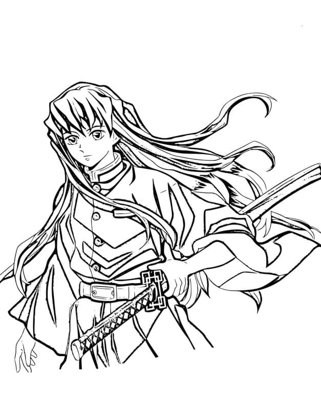 時透無一郎 無料で印刷可能 ぬりえ