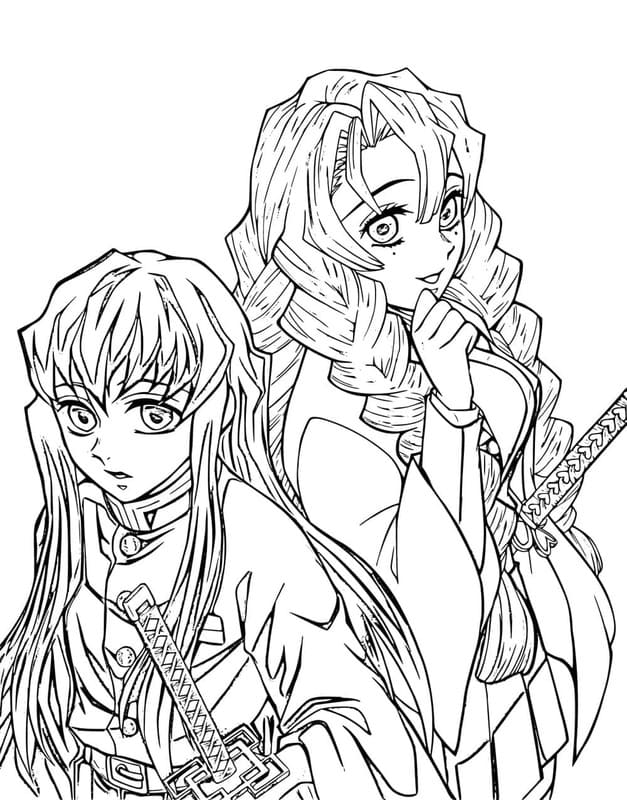 時透無一郎 無料 ぬりえ