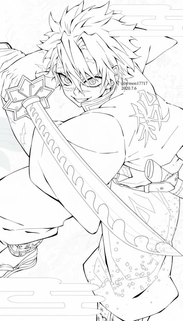 しなずがわさねみ 1 ぬりえ