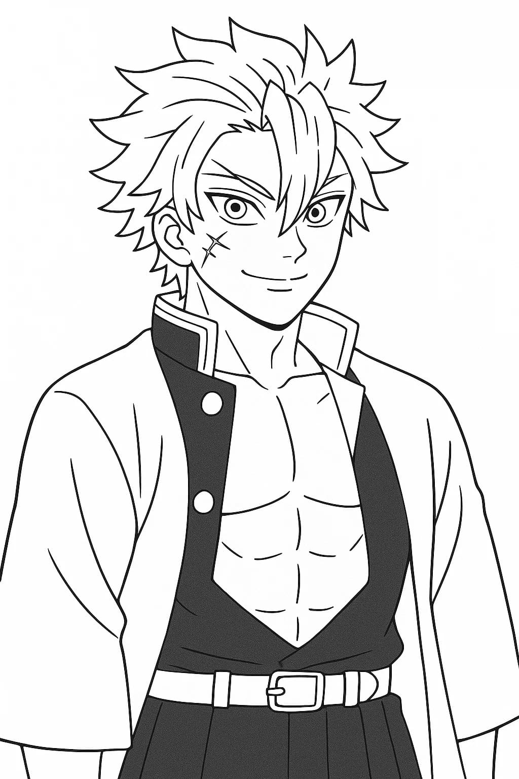 しなずがわさねみ 基本的な ぬりえ