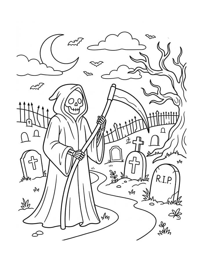 死神 印刷 ぬりえ