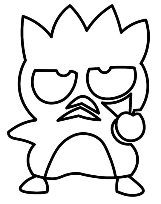 シンプルに描く バッドばつ丸 ぬりえ
