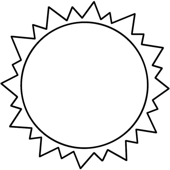 シンプルな太陽を描く ぬりえ