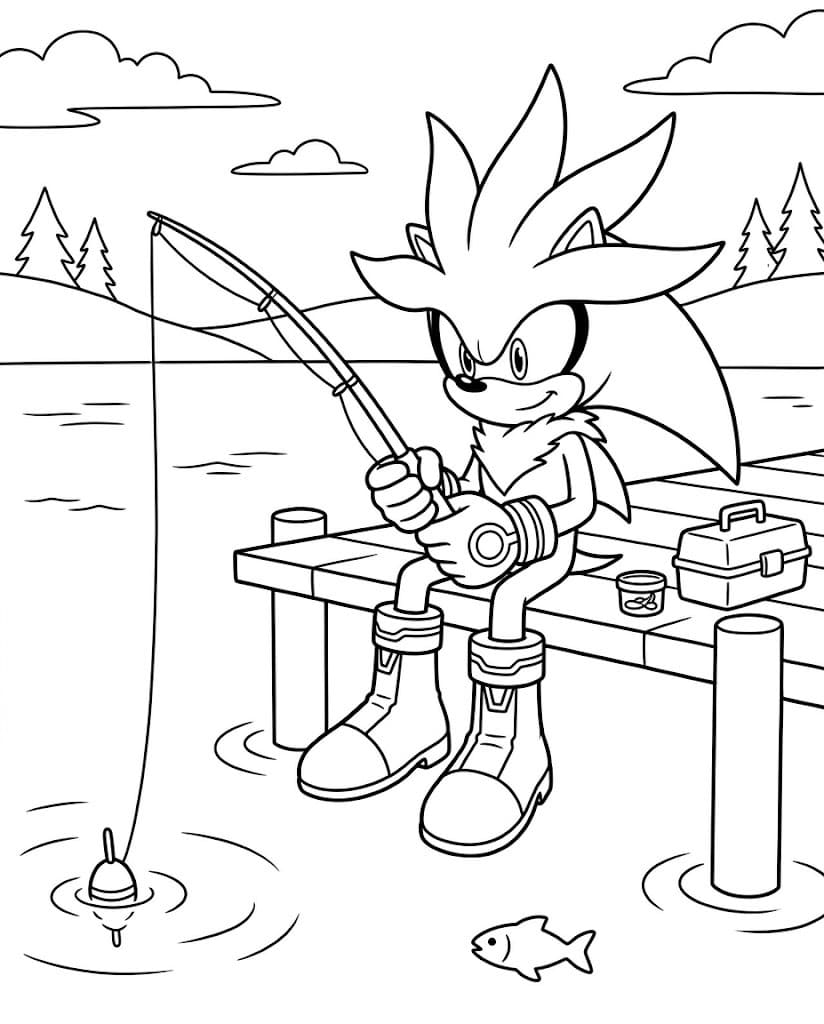 シルバー・ザ・ヘッジホッグ 簡単 ぬりえ