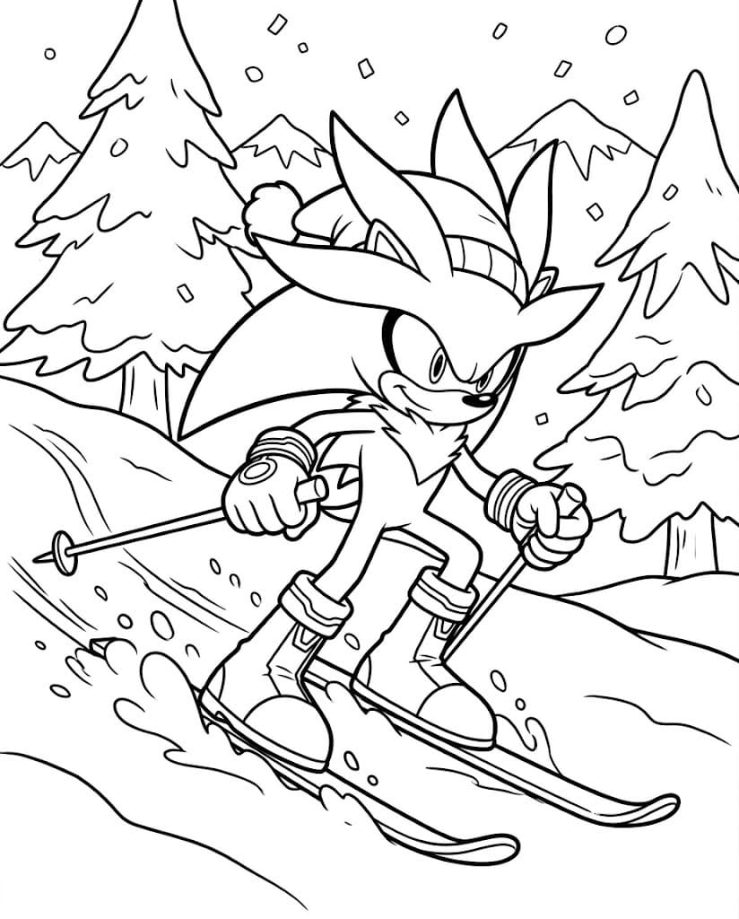 シルバー・ザ・ヘッジホッグ 無料で印刷可能 ぬりえ