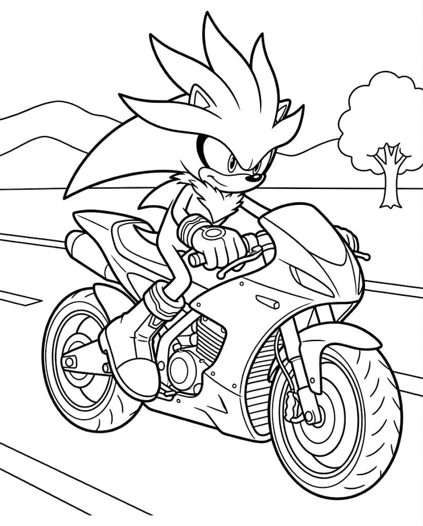 シルバー・ザ・ヘッジホッグ 無料で ぬりえ