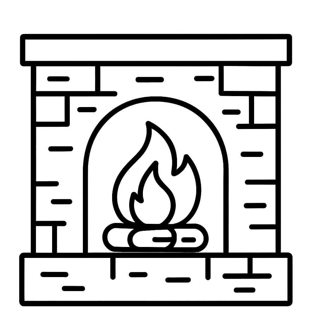 静かな暖炉 ぬりえ