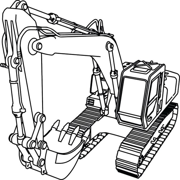 ショベルカー 描画 ぬりえ