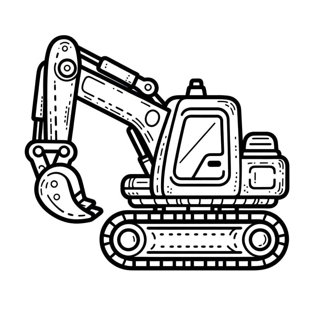 ショベルカー 描く ぬりえ