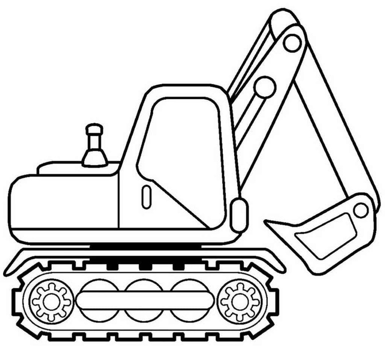 ショベルカー 簡単 ぬりえ
