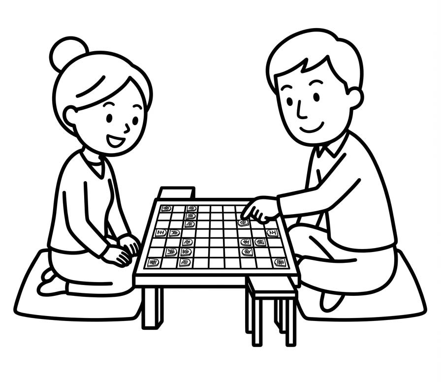 将棋 印刷可能 ぬりえ